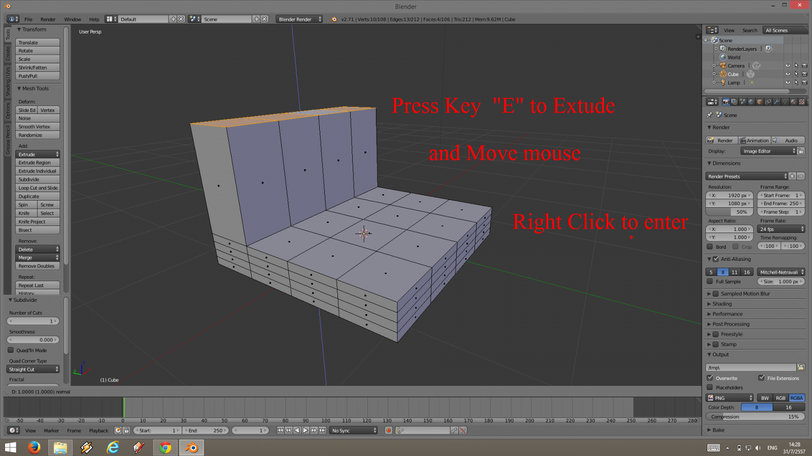 Blender Workshop 01 (Part 2) - ฝึกปั้น Model เก้าอี้ 3 มิติ ด้วย โปรแกรม Blender สำหรับผู้เริ่มต้น