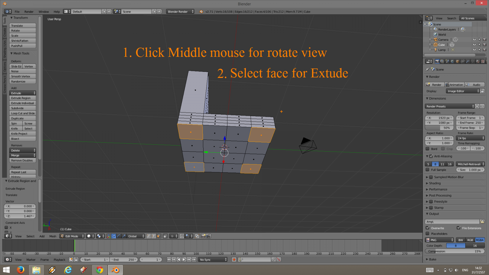 Blender Workshop 01 (Part 2) - ฝึกปั้น Model เก้าอี้ 3 มิติ ด้วย โปรแกรม Blender สำหรับผู้เริ่มต้น