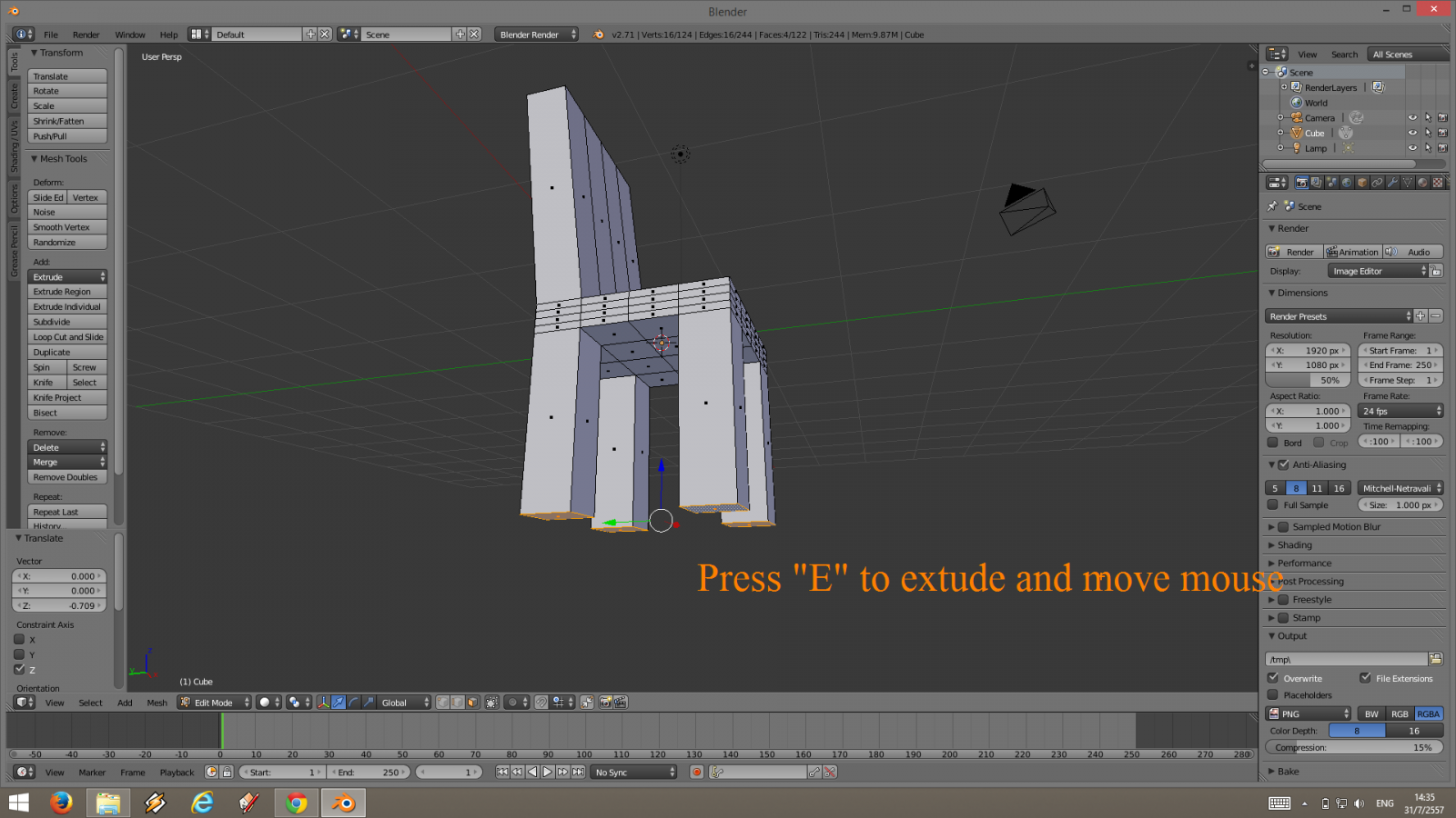 Blender Workshop 01 (Part 2) - ฝึกปั้น Model เก้าอี้ 3 มิติ ด้วย โปรแกรม Blender สำหรับผู้เริ่มต้น