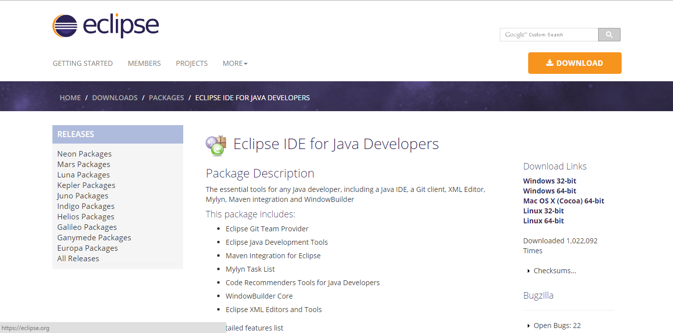 Eclipse , โปรแกรมที่ใช้เขียน Java