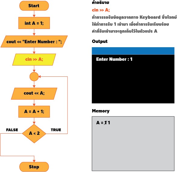 เฉลยแบบฝึกหัด C++ Programming : Quiz #1 Source Code ภาษา C++ ต่อไปนี้ จะได้หน้าจอ Output ตามข้อใด ?