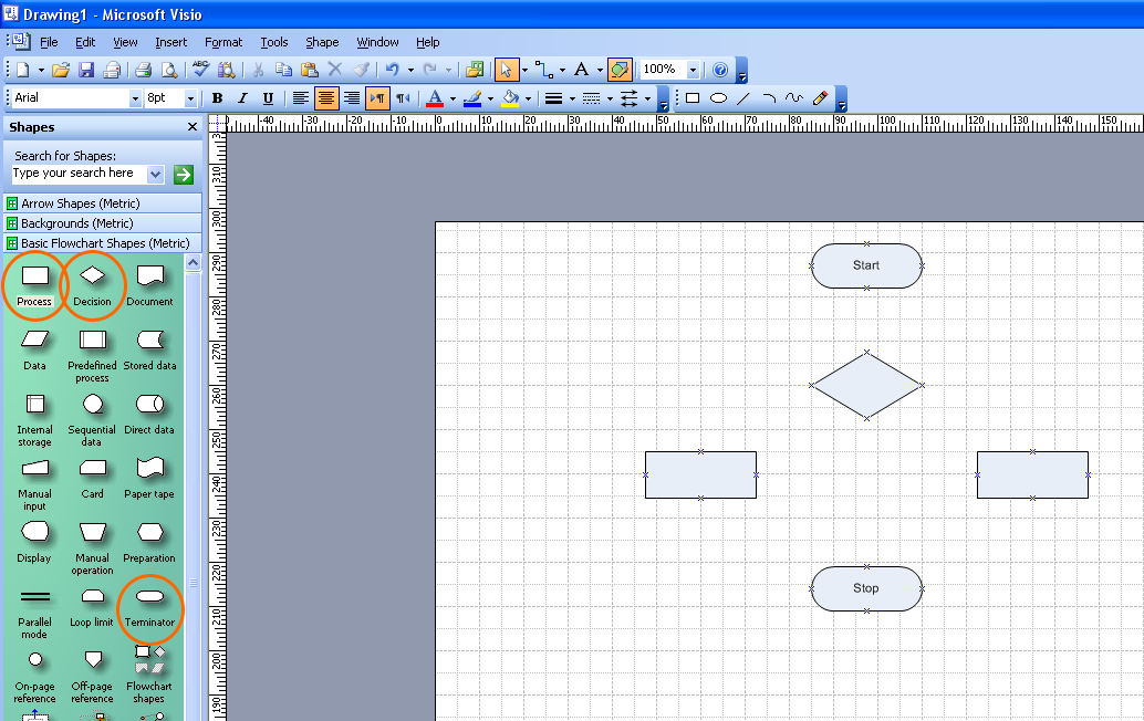 Visio : เทคนิคการใช้ Connector Tool เชื่อมต่อ Flowchart แบบ If Else