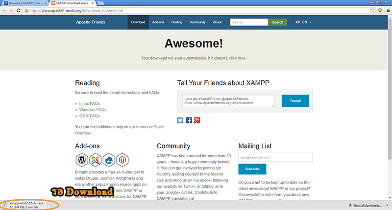 Xampp : วิธี Download XAMPP Web Server สำหรับเริ่มต้นการเขียนเว็บไซต์ ด้วย PHP